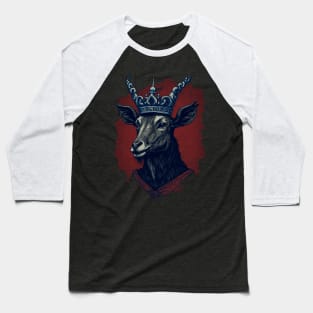 Goat King With Crown Baseball T-Shirt